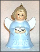 2008 Angel With Song Book - Light Blue  Tmk: None