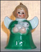 1999 Angel With Bunny - Green  Tmk: None