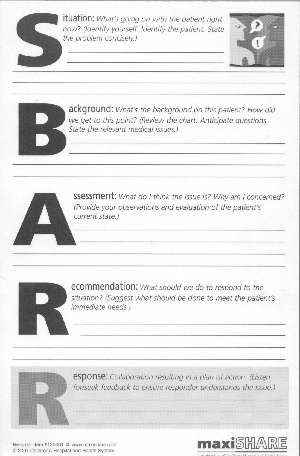 Sbar Format