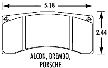 Alcon 4-piston pad axle set - Hawk Performance Ceramic