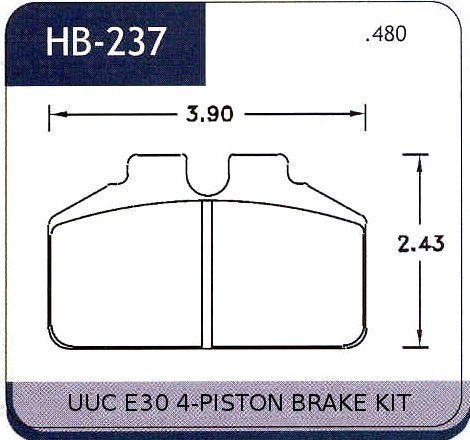 HAWK brake pads for UUC E30 BBK 4-piston calipers (street & track)