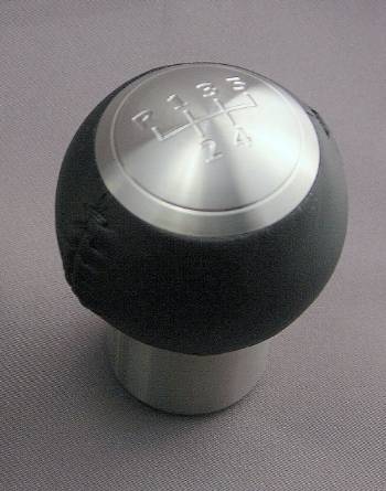 RK7A-L height-adjustable shift knob with leather covering and engraved insert