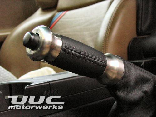 Leather-covered e-brake handle - matches RK6A-L shift knob